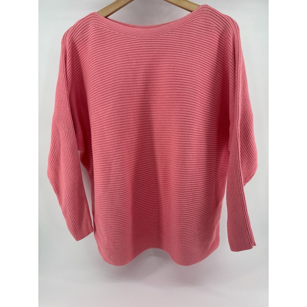 H&M L.O.G.G Knit Ribbed Boatneck Dolman Sweater Pink Woman's Small